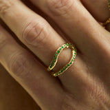 Adama Emerald Open Split Band Ring in 14K Gold