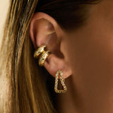 Diamond Pavé Dome Ear Cuff in 14K Yellow Gold