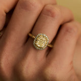 One-of-a-Kind Cushion-Cut Diamond Halo Ring 2.03 ct in 14K Gold