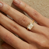 East-West Emerald-Cut Diamond Engagement Ring