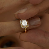 East-West Emerald-Cut Diamond Engagement Ring