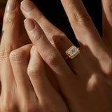 East-West Emerald-Cut Diamond Engagement Ring