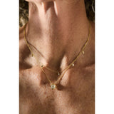 One-of-a-Kind Fancy Light Yellow Chameleon Diamond Necklace with Cushion Frame