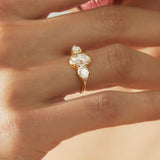 Oval & Two Pears Engagement Ring
