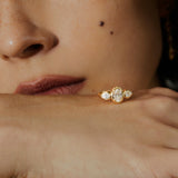 Oval & Two Pears Engagement Ring