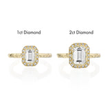 North-South Emerald-Cut Diamond Engagement Ring