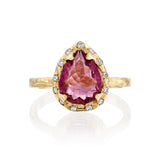 Mini Eden Ring & diamonds - Pink Tourmaline