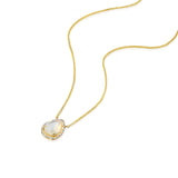 necklace with moonstone and pave diamonds in 14k gold mini eden