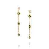 Athena Earrings - Green Tourmaline & Diamond