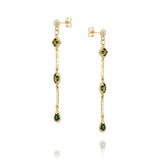 Athena Earrings - Green Tourmaline & Diamond