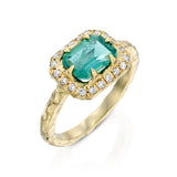 Emerald Cut Eden Ring - Emerald & Pave Diamonds