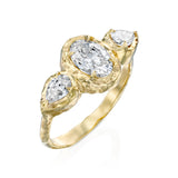 Oval & Two Pears Engagement Ring