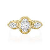 Oval & Two Pears Engagement Ring