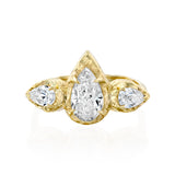 Mystic Three Pears Engagement Ring