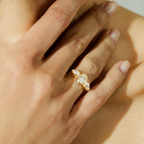 Oval & Two Pears Engagement Ring
