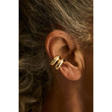 Organic Textured Diamond Pavé Dome Ear Cuff in 14K Yellow Gold