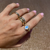 Baby Eden Ring & diamonds - Moonstone