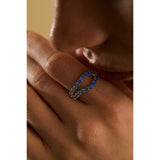 Adama Ombré Blue Sapphire Infinity Open Split Band Ring in 14K Gold
