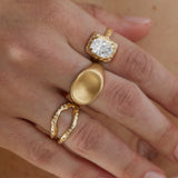 North-South Cushion Ring Diamond Ring