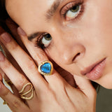 Heart signet ring - Labradorite