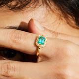 Emerald Cut Eden Ring - Emerald & Pave Diamonds
