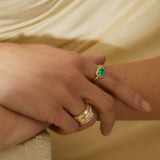 Mystic Baguette Eden Ring - Emerald