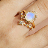 Baby Eden Ring & diamonds - Moonstone