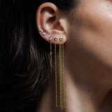 Long ball chain pear stud- Diamond