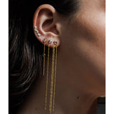 Long Ball Trio Earring- White Topaz