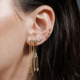 Long Luna Earring- White Topaz