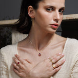 Rain Stud - Diamonds & Ruby