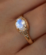 Mystic spell Oval Ring- Moonstone