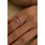 Adama Ombré Pink Sapphire Infinity Open Split Band Ring in 14K Gold
