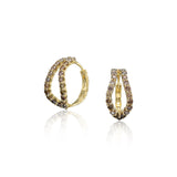 Adama Infinity Prong-set Brilliant-cut Ombre Desert Diamond Hoops
