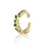 Adama Regev Bezel-set Multi-shape Emerald Ear Cuff in 14K Gold