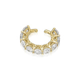 prong set round diamond ear cuff high brilliance stones