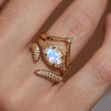 Mystic spell Oval Ring- Moonstone