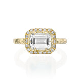 East-West Emerald-Cut Diamond Engagement Ring