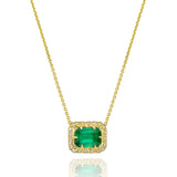 Emerald-cut Necklace - Emerald