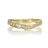 adama one line diamond ring in 14k gold with organic textured band