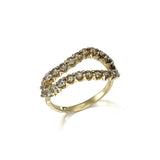 gradient brown champagne diamond split band ring yellow gold