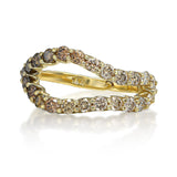 adama ombre desert diamond open split band ring brown champagne diamonds gold