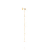 Tyra Topaz chain earring in 14K gold with bezel-set diamonds