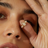 Mystic Three Pears Engagement Ring