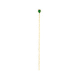 Long ball chain pear stud- Emerald