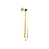 Long Luna Earring- Emerald