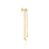 Long Luna Earring- White Topaz