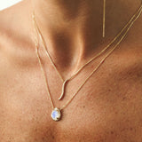 Baby Eden Necklace & pave diamonds - Moonstone drop