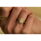 One-of-a-Kind Cushion-Cut Diamond Halo Ring 2.03 ct in 14K Gold