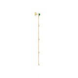 Tyra emerald and diamond chain earring in 14K gold with delicate gold chain